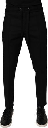 Dolce & Gabbana Black Wool Skinny Jogger Men Trouser Mens Pants (Pre-Owned)