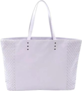 Bottega Veneta Pre-owned Intrecciato Leren Tote Bag - Dames - Vintage Shopper - Paars - ONE Size - Leer - Vintage