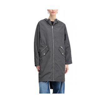 Michael Kors Jassen, Dames, Zwart, M, Polyester, Reversible Signature Logo Jacket