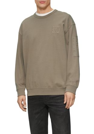 s.Oliver Sweatshirt S.OLIVER, Herren, Gr. XL, braun (caramel), Sweatware, Obermaterial: 100% Baumwolle, unifarben, regular fit taillenbedeckt, Rundhals, Rippb&uuml;