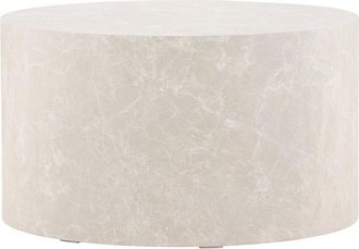 VE DESIGN Runder Design Couchtisch York ø 80 cm - Marmorlook Beige