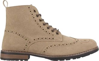 Nicholas Deakins Herenlaarzen met brogue-details en blokhak (Kameel)