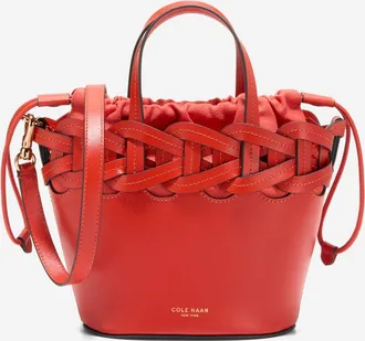 Cole Haan Womens Juliette Small Tote Crossbody Bag - Orange