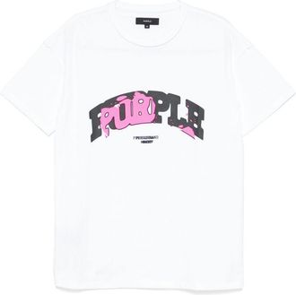 Purple Logo-Print T-Shirt - Mens - Cotton