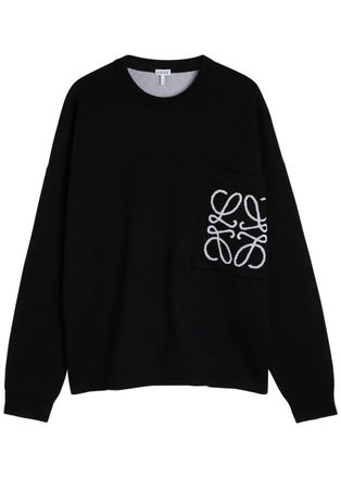 LOEWE ロゴ入り スウェット Lサイズ 黒 中古・古着通販】LOEWE (ロエベ) 22AW ロゴエンブロダイリー
