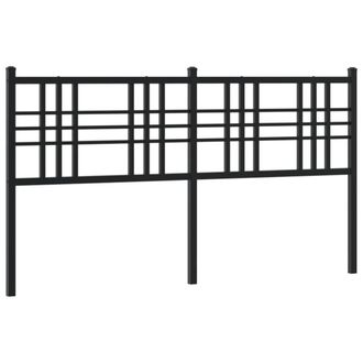 Berkfield Home Metal Headboard Black 160cm
