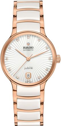 Rado Centrix Diamond Ceramic Bracelet Watch, 35mm in White at Nordstrom