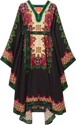 La DoubleJ floral-print asymmetric day dress - Red