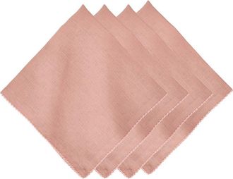 Juliska Set of 4 Berry Scallop Linen Napkins in Pink at Nordstrom
