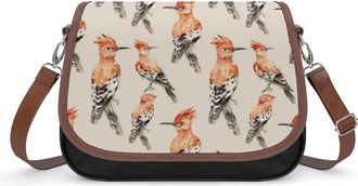 Generic Hoopoe Bird Watercolor Small Womens Crossbody Bags Shoulder Handbag with Adjustable Strap for Travel
