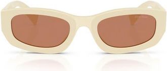 Miu Miu 53mm Irregular Sunglasses in Milk /Brown at Nordstrom