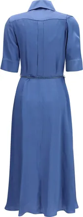 Crida Milano Womens Baldo Chemisier Dress Blu Jeans Cotton