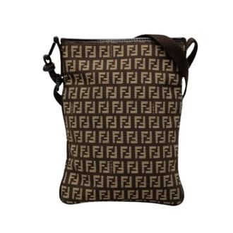 Fendi Pre-owned Canvas Crossbody Bag - Dames - Pre-owned - Bruin - Maat: ONE Size Leer