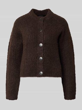 Vero Moda Relaxed Fit Strickjacke mit Woll-Anteil Modell CARMEN in Schoko, Gr&ouml;&szlig;e M