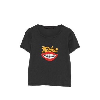 Mother The Itty Bitter Ringer Graphic-print Cropped T-shirt