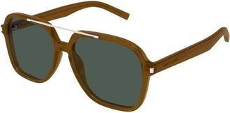 Saint Laurent SL 545 Aviator Zonnebril - Dames - Accessoires - Bruin - Maat: 58 MM Nylon