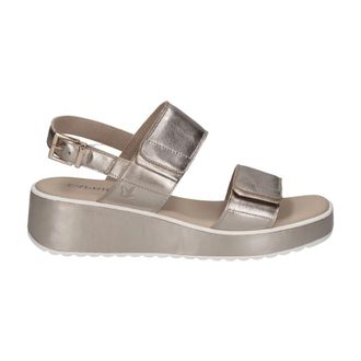 Caprice Beige Platte Casual Sandalen Vrouwen - Dames - Sleehakken - Beige - 38 EU - Schoenen