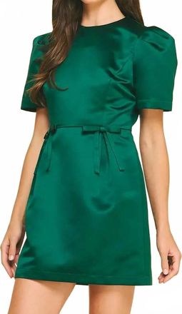 Pinch Design Ribbon Bow Mini Dress In Green