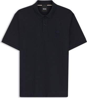 BOSS Cotton-piqu&eacute; polo shirt with Double B monogram