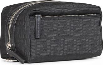 Fendi Mens Beauty Case Zucca Black Jacquard Polyester Handbags Hand Bags