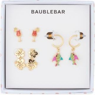 BaubleBar Paradise Found Set of 3 Stud & Drop Earrings in Multi at Nordstrom Rack