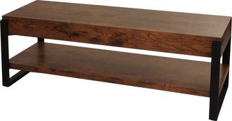 Hhg Hhg - Tv Rack 703, Mesa Tv Lowboard Mesa Tv, Metal 42x120x44cm, Roble Silvestre Oscuro