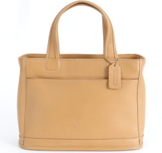 Coach Beige Leather Handbag Tote Bag (Pre-Owned)