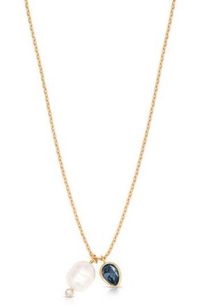 Ettika Radiant Freshwater Pearl Pendant Necklace in Blue at Nordstrom Rack