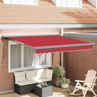 vidaXL Toldo Retr&aacute;ctil Manual Rojo 350 X 250 Cm Tela, Metal Vidaxl