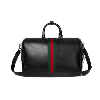 Gucci Web Trademark Medium Duffle Bag - female - Gucci - Weekend Bags - Black - ONE SIZE - Bags