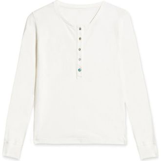 Fortela Coralie Long Sleeve Henley T-Shirt in White at Nordstrom, Size X-Small