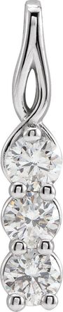 Diamond2Deal 14k Gold 3/4ct Lab-Grown Diamond Three-Stone Pendant