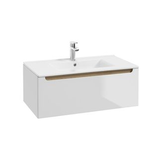 Petits Meubles Mueble lavabo encastrado 1 caj&oacute;n estratificado Blanco