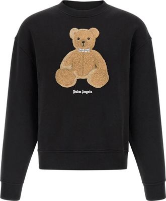 Palm Angels Brushed Cotton Sweatshirt - Heren - Sweatshirts - Zwart - XS - Katoen - Hoodies & sweatvesten