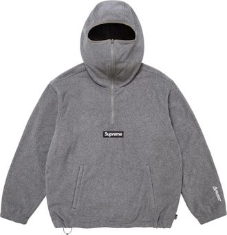 SUPREME FW25 Polartec Face Mask Half Zip Hooded Sweatshirt Grey SUP-FW25-064-GRY