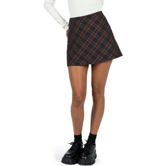 Princess Polly Fike Plaid Miniskirt in Grey at Nordstrom Rack, Size 8