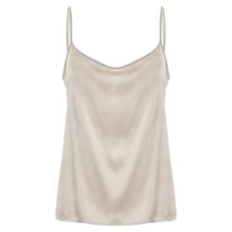PANICALE Sleeveless Tops, female, Beige, Size: M Sil Top