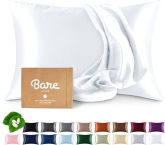 Bare Home 19 Momme 100% Mulberry Silk Pillowcase in White at Nordstrom, Size Standard