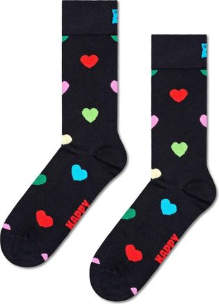 Happy Socks Heart Crew Socks in Black at Nordstrom, Size 36-40