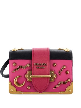 Prada Cahier Embellished Leather Small crossbody bag - Roze