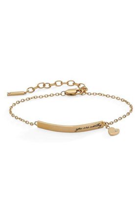 Alex and Ani You Are Worthy Inline Bracelet in Gold at Nordstrom