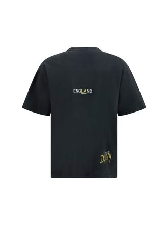 Represent Mens Enemy T-Shirt Washed Black Cotton T-Shirts And Polos