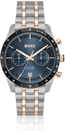 BOSS Blue-dial watch with two-tone bracelet