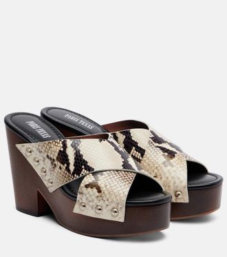 PARIS TEXAS Marisol snake-effect leather platform sandals