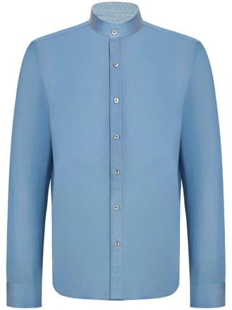 Shanghai Tang Denim overhemd met bandkraag - Blauw