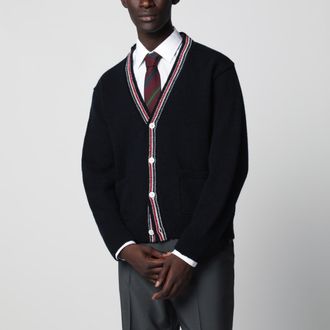 Thom Browne Cardigan Hector blu navy in lana e mohair