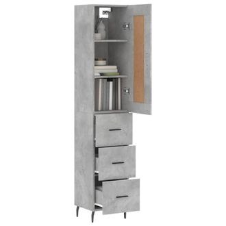 Berkfield Home Highboard Concrete Grey 34.5x34x180 cm Engineered Wood
