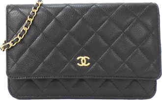 Chanel Grained Calfskin Chain/Shoulder Wallet (Pre-Owned)
