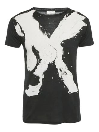 Saint Laurent crew-neck graphic T-shirt - Black