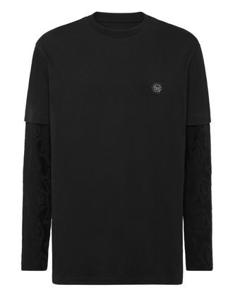 Philipp Plein Double-Sleeved Longsleeve T-Shirt Jacquard Crest